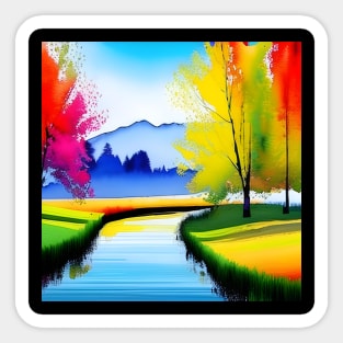 Watercolor landscape Sticker